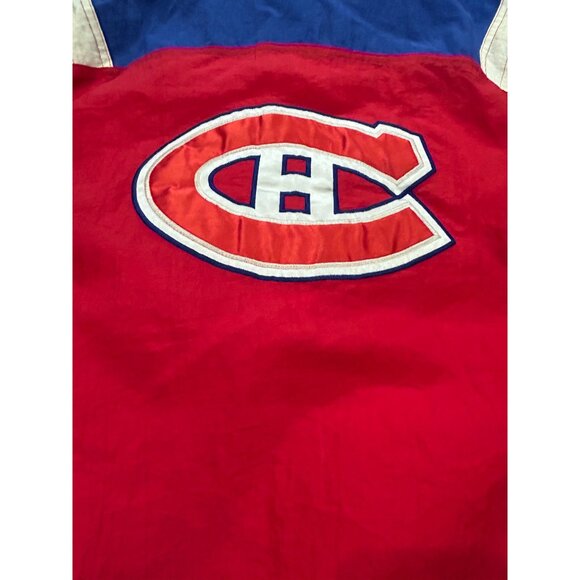Vintage 90's Starter Montreal Canadiens NHL Pullover Puffer Jacket Red Men's XL - Picture 6 of 8